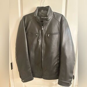 Michael Kors Black Faux Leather Jacket for Men